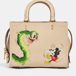 Disney X Coach Rogue 25 In Regenerative Leather Mickey Mouse & Caterpillar, NWOT